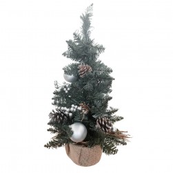 Χριστουγεννιάτικο Δέντρο Με Ασημί Στολίδια 60cm