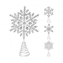 Χριστουγεννιάτικη Κορυφή Δέντρου Ασημί 26εκ.