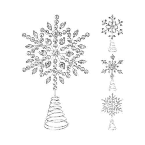 Χριστουγεννιάτικη Κορυφή Δέντρου Ασημί 26εκ.