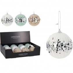 Χριστουγεννιάτικη Μπάλα Με Πούλιες 80mm