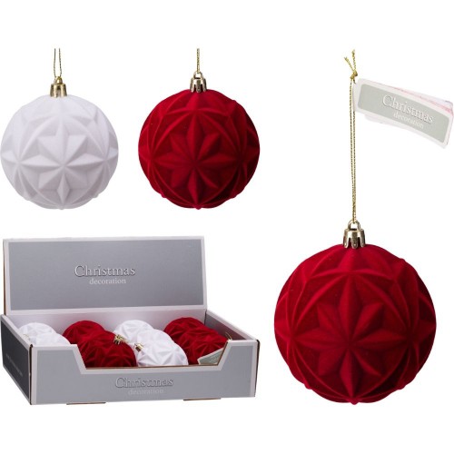 Χριστουγεννιάτικη Μπάλα Χιονονιφάδα 2 Χρώμ. 80mm