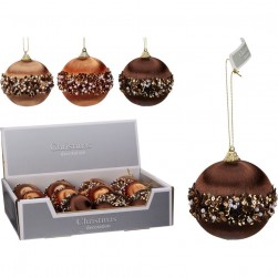 Χριστουγεννιάτικη Μπάλα 3 Χρώμ. 80mm