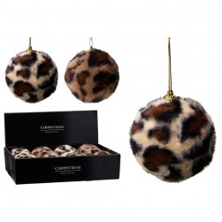 Χριστουγεννιάτικη Μπάλα Με Λεοπάρ 80mm