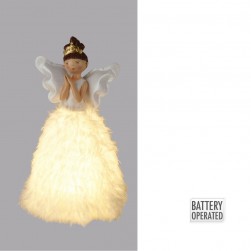 Χριστουγεννιάτικος Αγγελος Φωτιζόμενος Λευκός 22X36εκ.