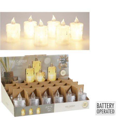 Κερί Led 8cm Διάφανο