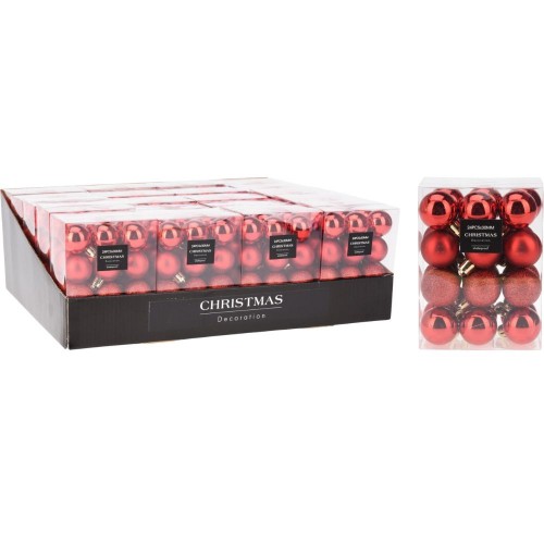 Χριστουγεννιάτικες Μπάλες 24X30mm Κόκκινες