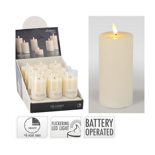 Κερί Led Κρεμ 75X150mm