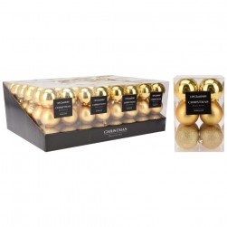 Χριστουγεννιάτικες Μπάλες Χρυσές Σετ 12X 60mm