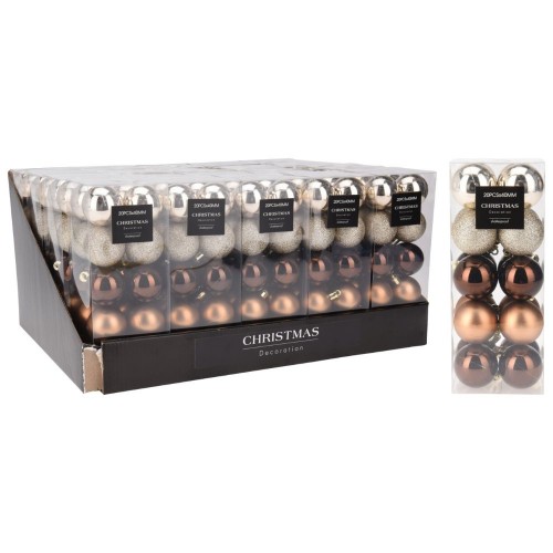 Χριστουγεννιάτικες Μπάλες Κεχριμπάρι Σετ 20X40mm