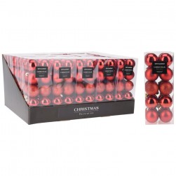 Χριστουγεννιάτικες Μπάλες Κόκκινες Σετ 20X40mm