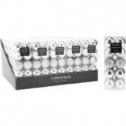 Χριστουγεννιάτικες Μπάλες Ασημί 20X40mm