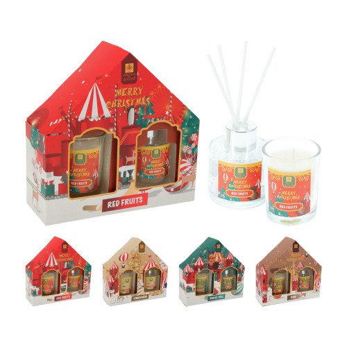 Χριστουγεννιάτικα Σετ Αρωματικά Χώρου Με Κερί 40ml