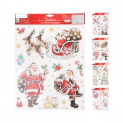 Χριστουγεννιάτικα Αυτοκόλλητα Τζαμιών 30X42εκ. 4Σχέδια