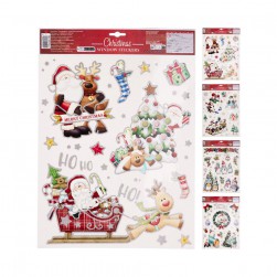 Χριστουγεννιάτικα Αυτοκόλλητα Τζαμιών Με Γκλίτερ