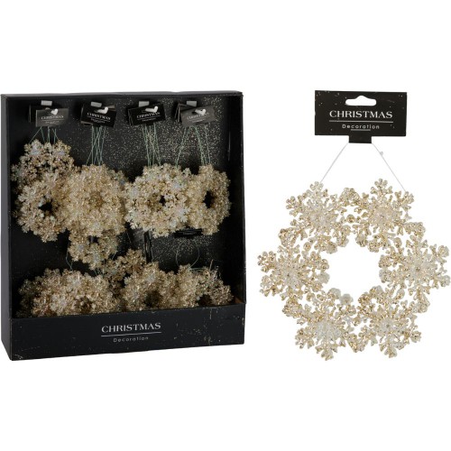 Χριστουγεννιάτικο Κρεμαστό Στεφάνι Σαμπανιζέ