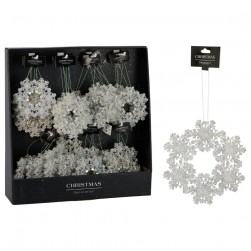 Χριστουγεννιάτικο Κρεμαστό Στεφάνι Ασημί