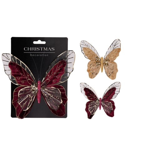 Πεταλούδα Διακοσμητική Με Κλιπς 18εκ. 2 Χρώμ.