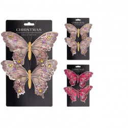 Πεταλούδες Διακοσμητικές Με Κλιπς 2 τμχ. 19εκ.
