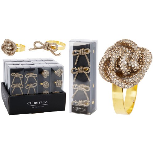 Δαχτυλίδι Για Χαρτοπετσέτες Χρυσό 4τμχ