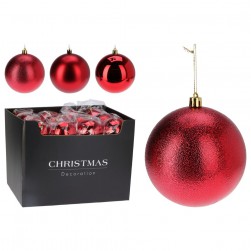 Χριστουγεννιάτικη Μπάλα Κόκκινη 120mm 3 Σχέδια