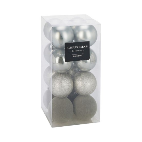 Χριστουγεννιάτικη Μπάλα Γκρι  6εκ.16τμχ