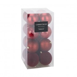 Χριστουγεννιάτικη Μπάλα Μπορντώ 8εκ. 16τμχ