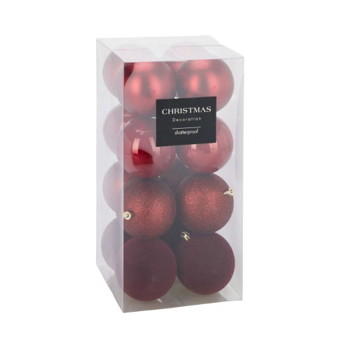 Χριστουγεννιάτικη Μπάλα Μπορντώ 8εκ. 16τμχ