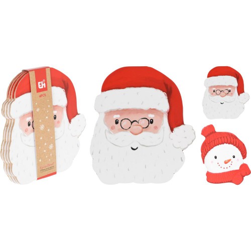 Χριστουγεννιάτικα  Σουβέρ Άγιος Βασίλης 4τμχ