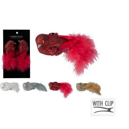 Διακοσμητικό Πουλί Με Κλίπς 12εκ.Σετ 2τμχ Σε...