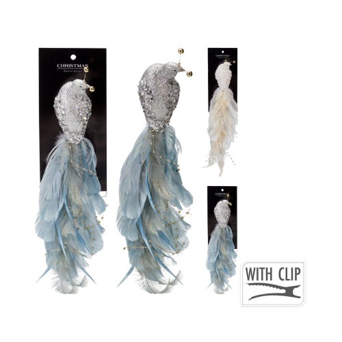 Διακοσμητικό Παγώνι Με Κλίπς Σε 2 Χρώμ. 38εκ.