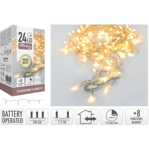 24 Led Μπαταρίας Warm Εσωτερικού/Εξωτερικού Χώρου