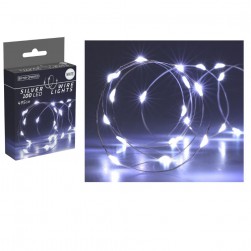 Λαμπάκια Μπαταρίας Silver Wire 100Led Ψυχρά