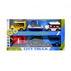 Παιχνίδι Οχήματα Σετ Έξι τμχ