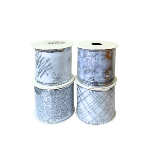 Χριστουγεννιάτικη Κορδέλα Σε Ασημί Χρώμα...