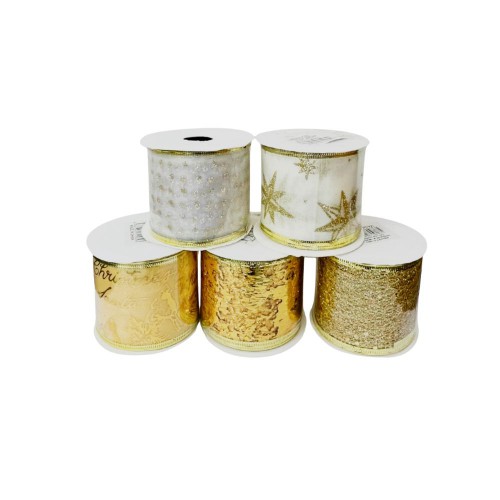 Χριστουγεννιάτικη Κορδέλα Σε Χρυσαφί Χρώμα...