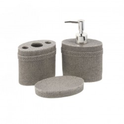 Σετ Μπάνιου Γκρι Κεραμικό 3τμχ.