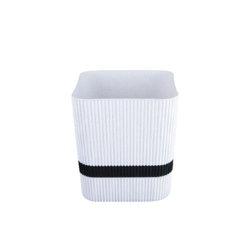 Γλάστρα Τετράγωνη Δίχρωμη Λευκό-Μαύρο