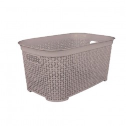 Καλάθι Πλυμένων Ρούχων Με Λαβές Μπεζ