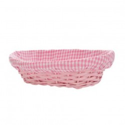 Πανεράκι Ροζ Οβάλ Με Ύφασμα