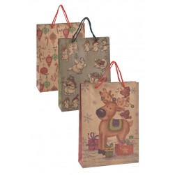 Τσάντα δώρου craft χριστουγεννιάτικη διαστάσεων 19Χ24Χ8