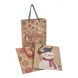Τσάντα δώρου craft χριστουγεννιάτικη διαστάσεων 15Χ20Χ6cm
