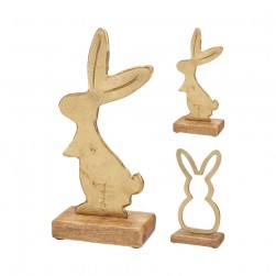 Ξύλινος Διακοσμητικός Λαγός Σε 2σχ.23εκ.
