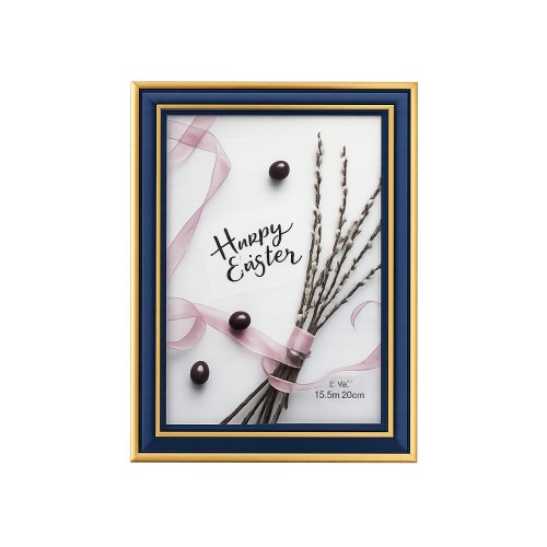 Κορνίζα Χρυσή Μπλε 15Χ20εκ.