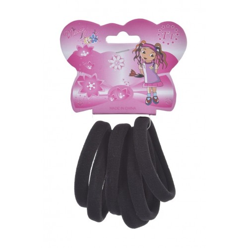 Λαστιχάκια μαλλιών μαύρα 6τμχ