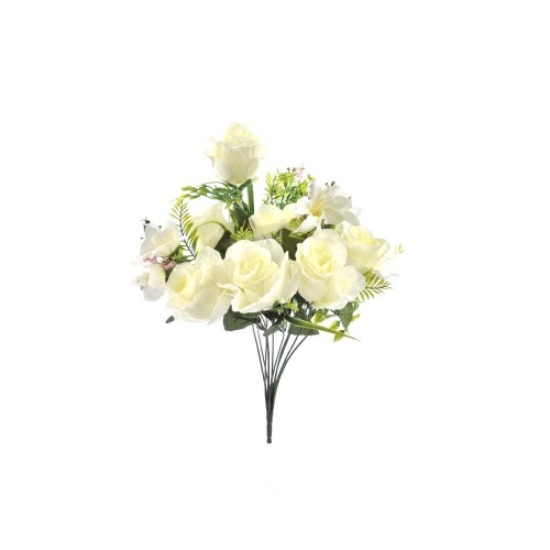 Μπουκέτο Τριαντάφυλλο Λευκό 45cm
