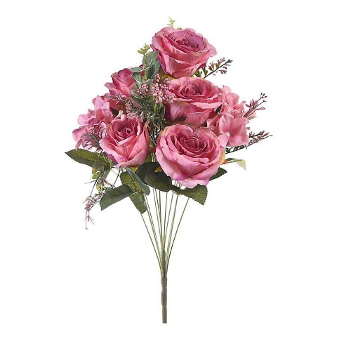 Μπουκέτο τριαντάφυλλο ροζ 55cm