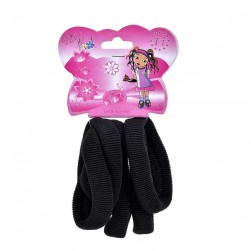 Λαστιχάκια Μαλλιών Μαύρο 6τμχ