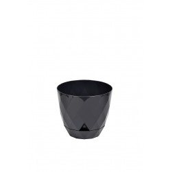 Γλάστρα Mε Πιάτο Ανθρακί Νο3 17,5Χ15,3cm 2,4lt