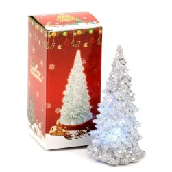 Χριστουγεννιάτικο Δέντρο Ασημί Φωτιζόμενο 12,5εκ.