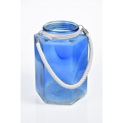 Γυάλα μπλε με λευκό σχοινί